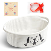 Bufims small woven dog gifts basket with ready-to-gift packaging and ribbon.