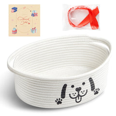 Bufims small woven dog gifts basket with ready-to-gift packaging and ribbon.