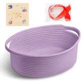 Bufims small woven purple gifts basket with compact view for gifting