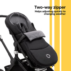 Bugaboo Footmuff water-repellent outside keeps drizzly days at bay.