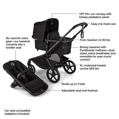 Bugaboo Kangaroo large wheels with puncture-proof tires for rough surfaces