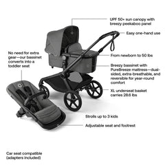 Bugaboo Kangaroo one-hand fold and height-adjustable handlebar in action.