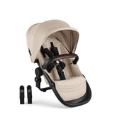 Bugaboo Kangaroo sibling seat attached in Desert Taupe for a seamless tandem setup.