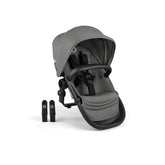 Bugaboo Kangaroo Moon Grey sibling seat attached for a comfortable tandem ride