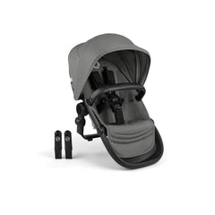 Bugaboo Kangaroo Moon Grey sibling seat attached for a comfortable tandem ride