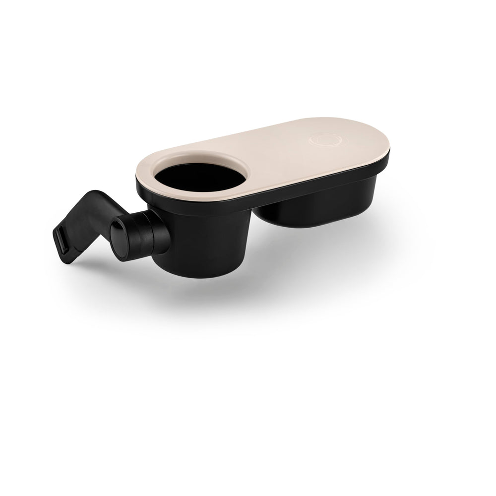 Bugaboo snack tray lid keeps snacks secure during bumpy rides.