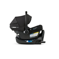 Bugaboo Turtle Air Shield by Nuna car seat shown with strollers for travel system compatibility.