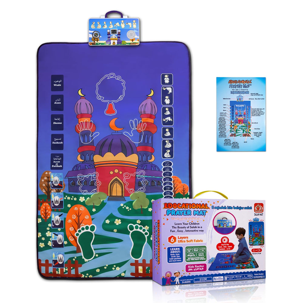 BUIFAC foldable prayer mat for kids showing compact travel-ready design for learning.