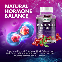 Label highlight features black cohosh and cranberry blend for supportive wellness.
