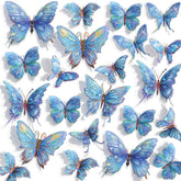 Buiory 3D butterfly wall decor blue cluster for living rooms and kids' spaces.