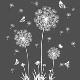 Buiory Dandelion wall decal two-sets kit for flexible DIY decoration in any room.