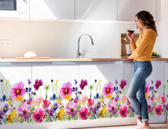 Buiory skirting line wall decals accentuate edges with colorful detail.
