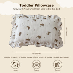 BuLuTu bear bee pattern pillowcase adds playful decor and comfort for bedtime