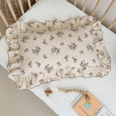 BuLuTu blue floral muslin pillowcase 20x14 on toddler bed offers soft, breathable comfort.