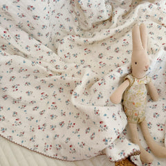 BuLuTu floral shabby chic print brightens nursery decor while soothing textiles