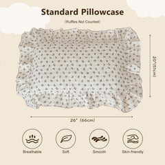 Close-up shows two-layer muslin and durable stitching on BuLuTu pillowcase for daily wear.