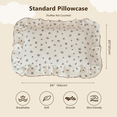 BuLuTu muslin pillow cover on nursery decor setup with pansy-dots for cute style.
