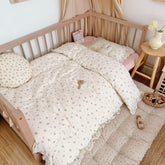 BuLuTu primrose print crib duvet cover 59x47 adds gentle nursery style and comfort.