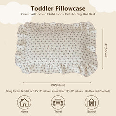 BuLuTu pillowcase with ruffles adds playful texture for nursery decor.