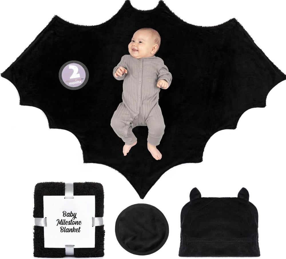 Bumba Kids sherpa bat swaddle blanket shows plush dual-sided warmth for cozy naps.