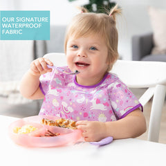 Bumkins bib is machine-washable for repeated use