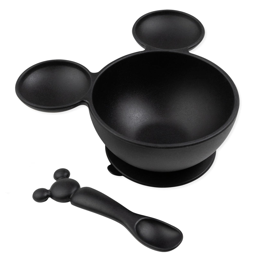 Bumkins Mickey Mouse bowl with suction base helps keep meals in place during self-feeding.