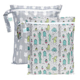 Bumkins wet bag cactus pattern front view for travel organization
