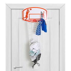 Bundaloo basketball hamper over the door backboard for quick, kid-friendly room organization.