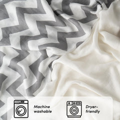 Bunnikins and Clover swaddle blanket neutral design fits any gender
