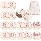 Burbell pink hello world milestone disc enhances baby photos for lasting memories