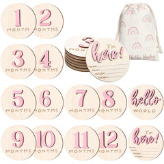Burbell pink hello world milestone disc enhances baby photos for lasting memories