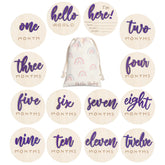 Burbell 7-pack 3D milestone discs front view for newborn photography.