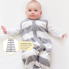 Bottom zipper opening on Burt's Bees Beekeeper blanket for easy diaper changes