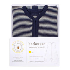 Burt's Bees Baby Beekeeper wearable blanket used as a newborn swaddle transition.