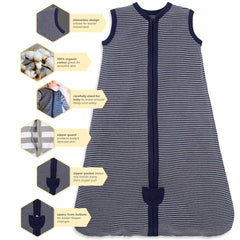 Burt's Bees Baby Beekeeper wearable blanket shows interior zipper guard for skin safety.