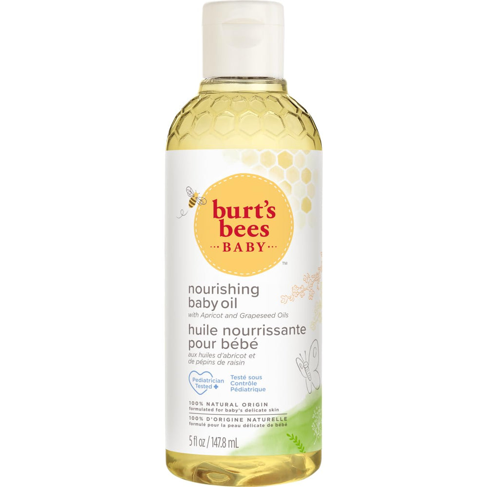 Burt's Bees Baby Nourishing Baby Oil 5oz bottle for gentle post-bath hydration