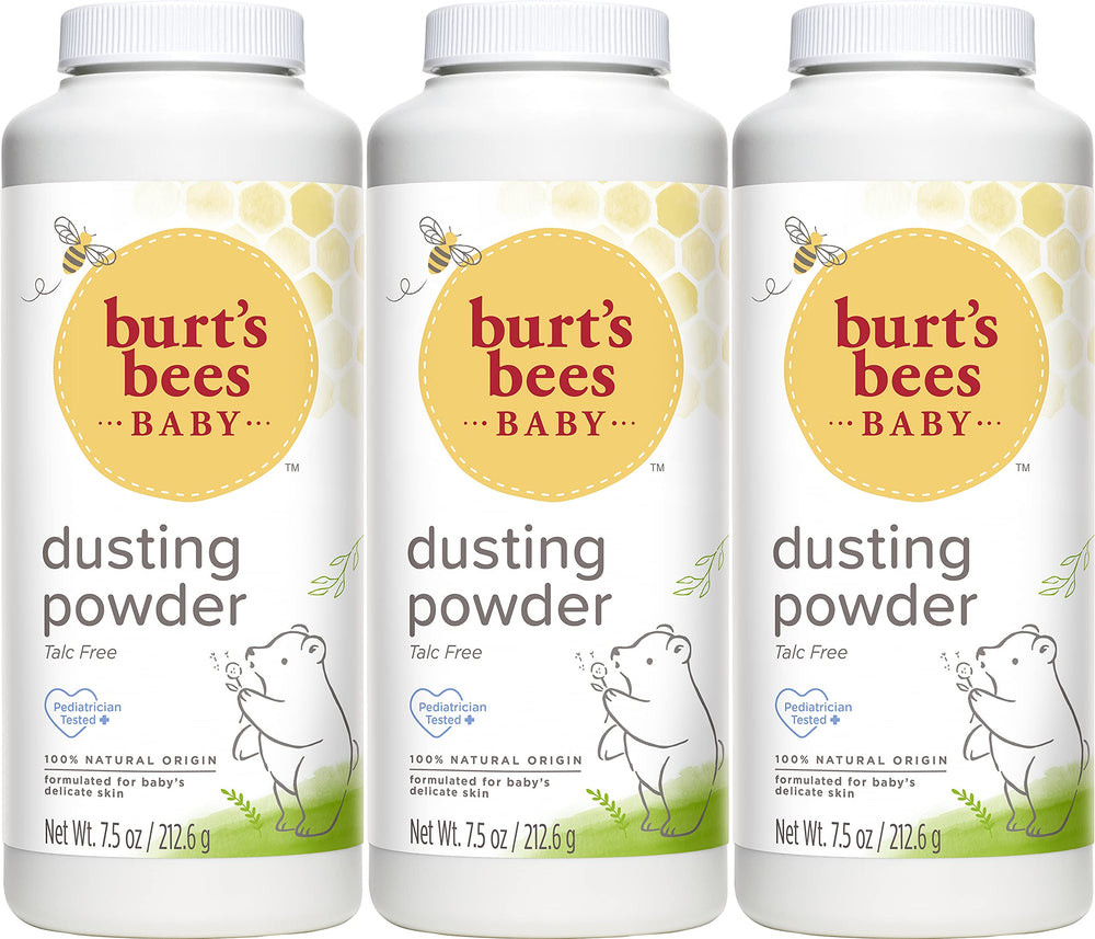 Burt's Bees Baby Powder canister with talc-free formula for gentle baby skin care.
