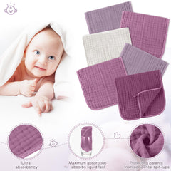 Six-layer cotton cloths offer strong absorbency for spills.