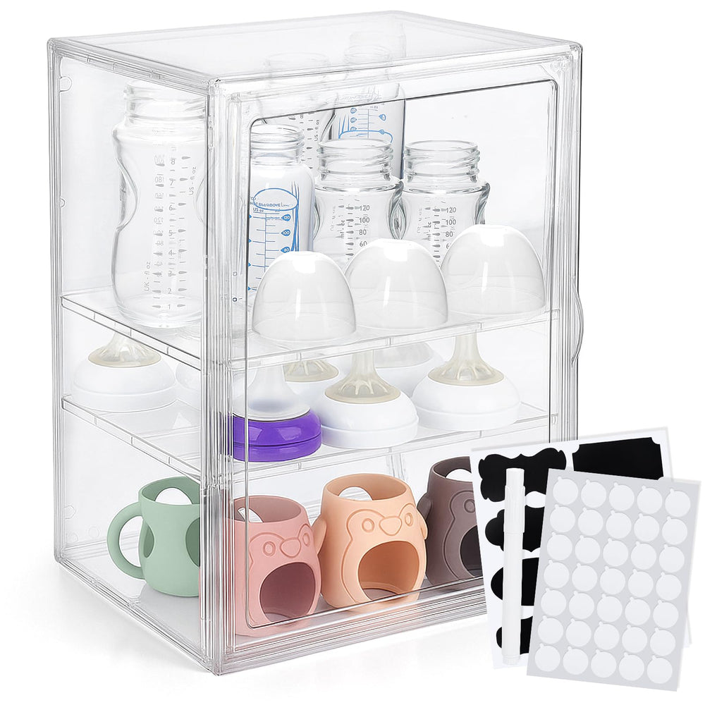 BUSOHA 3-tier bottle organizer keeps bottles and parts neatly organized and accessible.