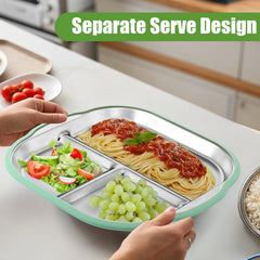 BUSOHA two-pack plates offer durable, unbreakable toddler dining options.