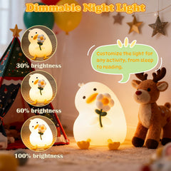 BVI Boomervivi Flower Duck Night Light with 3 brightness levels for bedtime stories