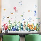 BWCXXZH Under The Sea coral reef wall stickers brighten kids' room decor
