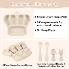 BXLL suction bowl attached to a smooth surface to prevent spills during meals.