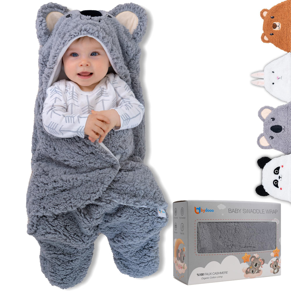 BYDOOO BD koala swaddle box, cozy gift-ready for newborns.
