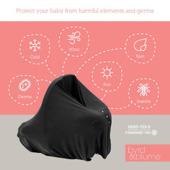 Byrd & Blume breastfeeding wrap 60x28 inches provides ample coverage.