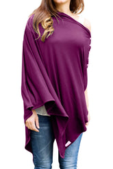 Byrd & Blume nursing cover in aubergine provides breathable wrap for discreet feeding.