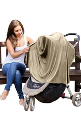 Byrd & Blume nursing cover with adjustable snaps for cape, apron, or canopy use.