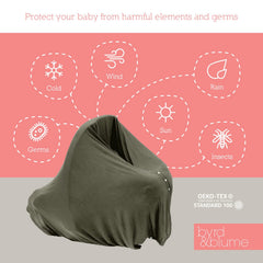 Byrd & Blume breathable olive cover offering soft drape for comfortable use