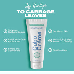 Cabocreme cucumber-grape-lavender formula provides cooling hydration for sore breasts.