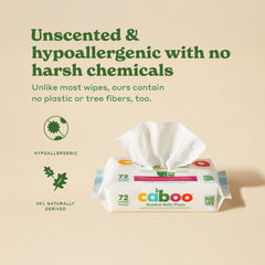 Caboo Baby Wipes plant-based ingredients close-up show eco-friendly formula.